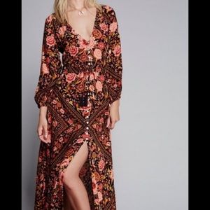 Free People x Spell Babushka Printed Maxi Gown